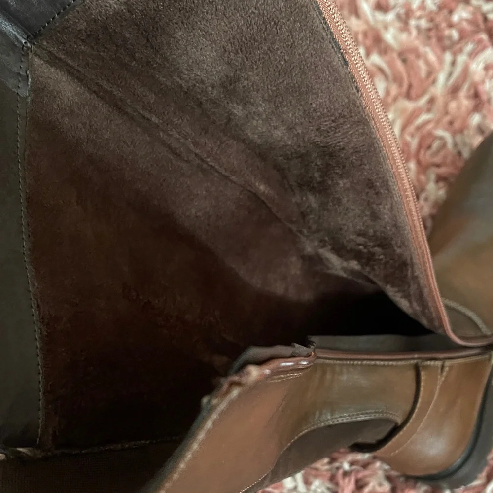 New (Never Worn) Elegant Brown Knee-High Heeled Boots - Picture 5 of 5